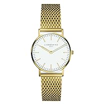 Liebeskind Berlin Orologio da polso da donna – 30 mm al quarzo con cassa rotonda – Cinturino in maglia in acciaio inox – 5 ATM impermeabile – Senza tempo e filigrana, gold, 30 mm, oro
