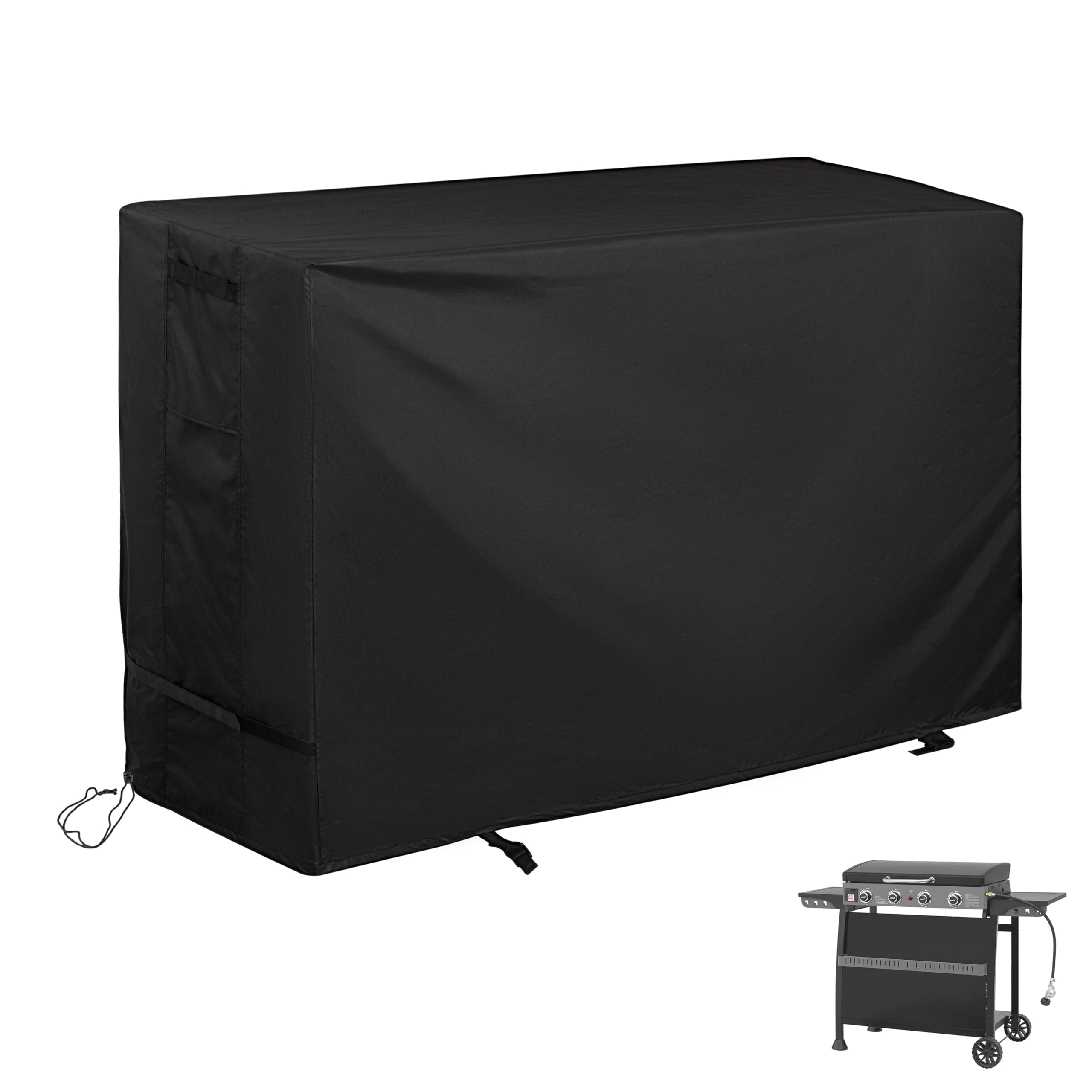 Royal Gourmet PD4001 4 Burner Propane Gas Griddle with Removable Standing Cart, Convertible to Tabletop Design, Flat Top Grill with Hood for Camping, Tailgating, Backyard, Black - view 2