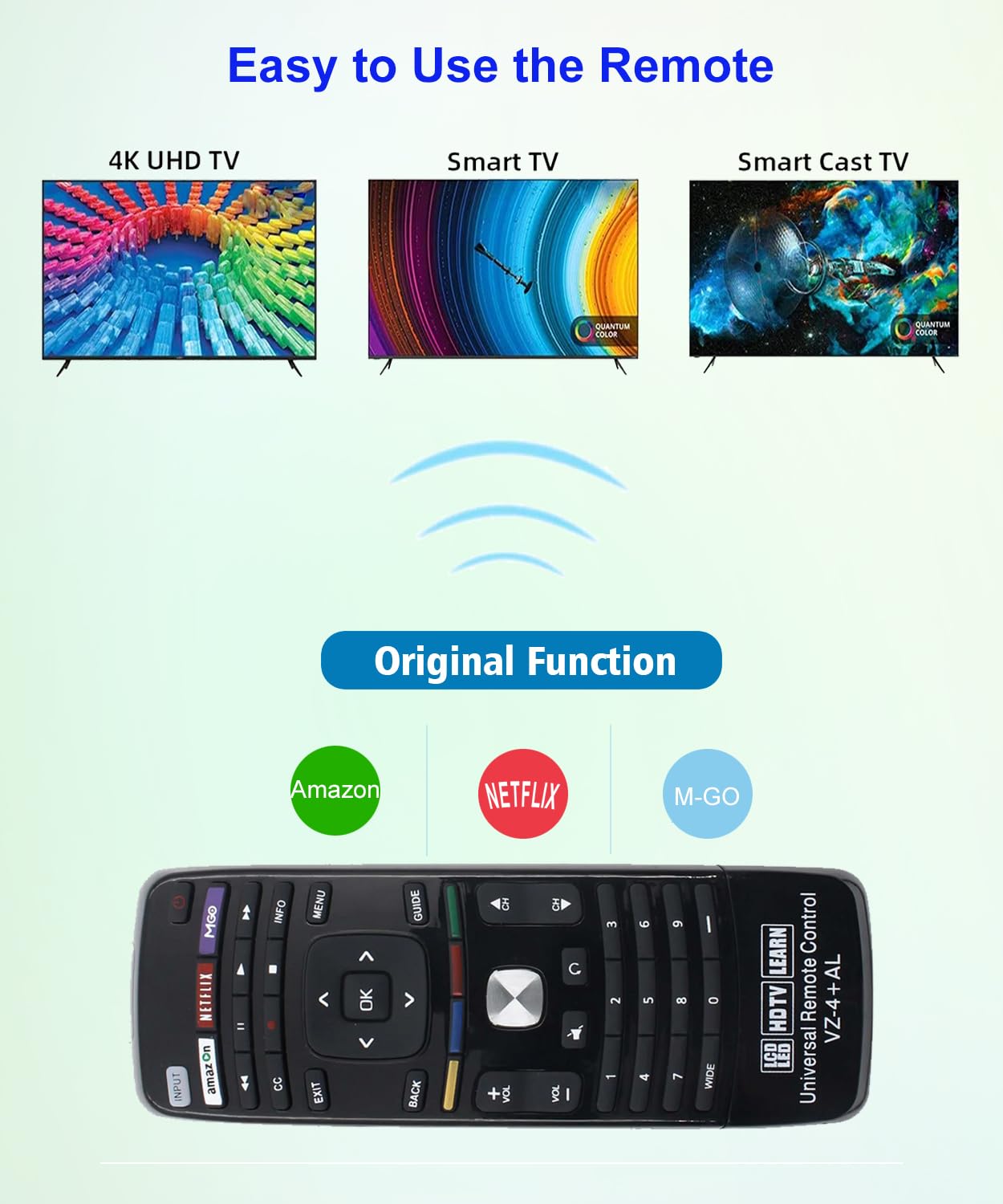 New XRT300 Qwerty DUAL Keyboard Remote 3D XRT301 for Vizio XRT303