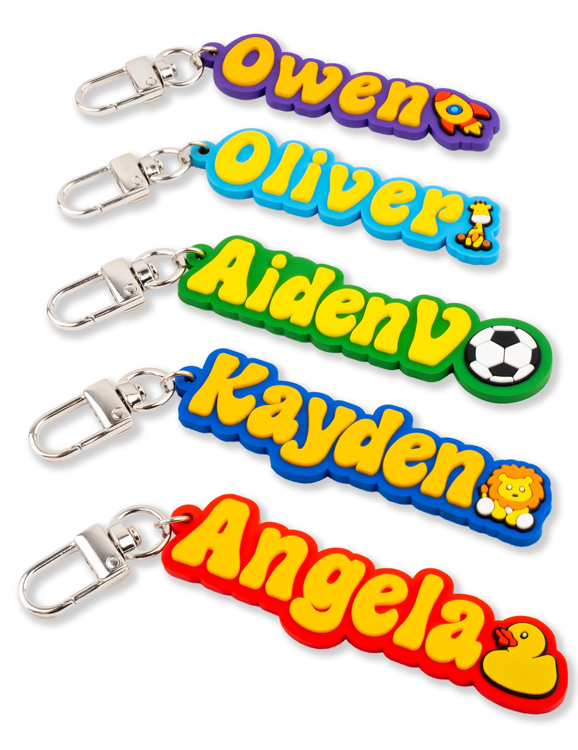 SODWINCO Custom Name Keychain, Luggage Tag, Name Tags, Suitcases, PVC Personalized Name Tags, Bag Tags, Water Bottle Tag