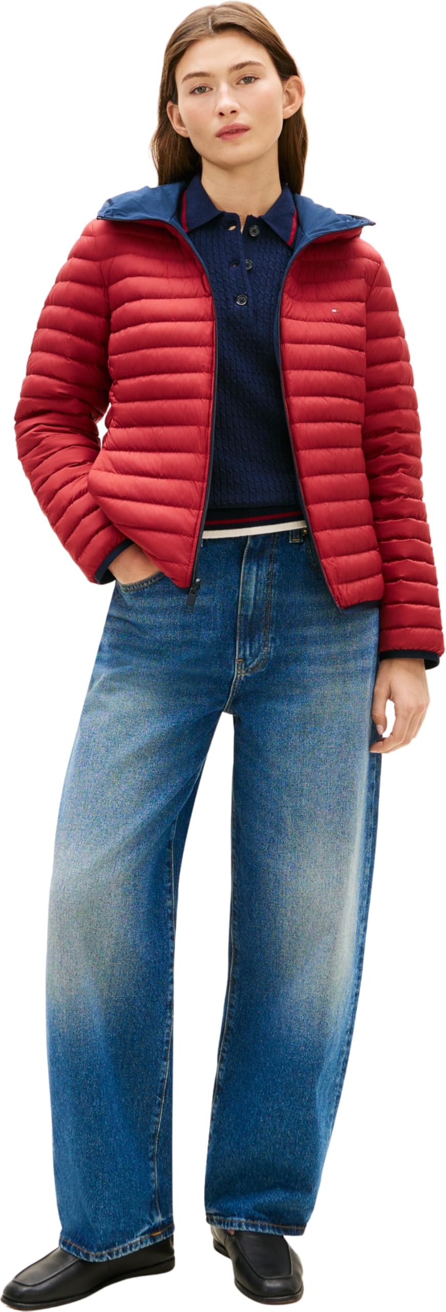 Tommy Hilfiger Stretch Nylon Lw Down Rev Jacket Ww0ww47754 Doudoune Femme (lot de 1)
