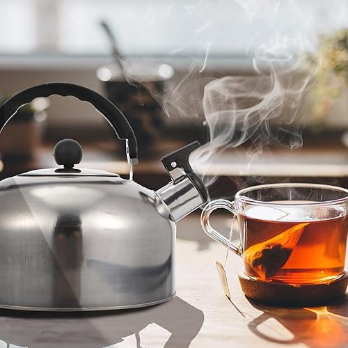 Miniatura 8 de Tetera de acero inoxidable para estufa, tetera de acero inoxidable hervidor de agua hirviendo para estufa, herramienta de cocina, tetera hirviendo