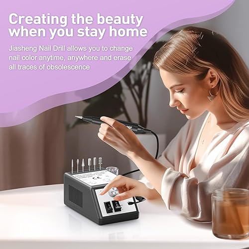 Miniatura 7 de JIASHENG Taladro de uñas profesional máquina de taladro eléctrico de uñas de 20000 rpm taladro electrónico de lima de uñas para uñas acrílicas uñas
