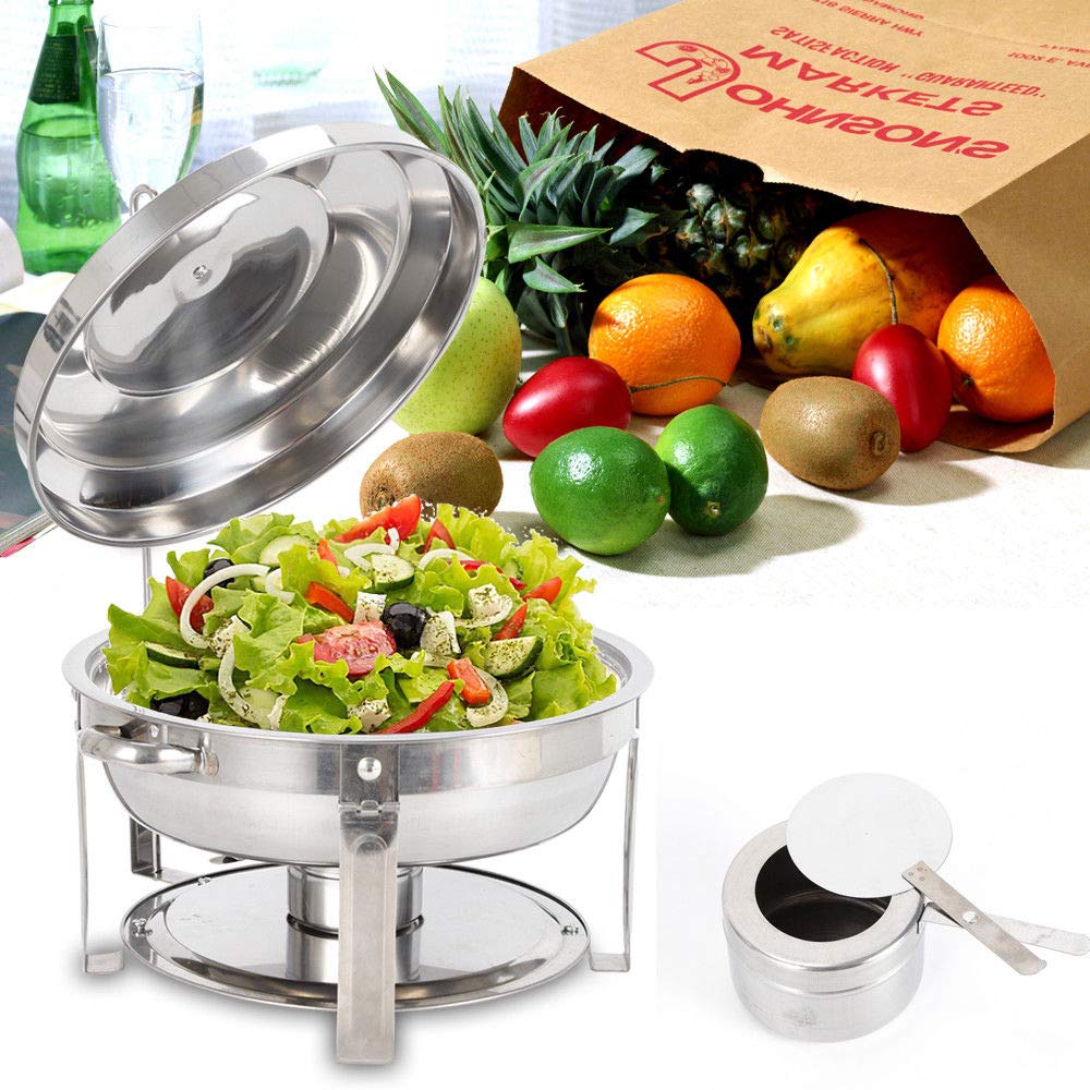 RANZIX Chafing Dish Set professionale di contenitori scaldavivande in acciaio inox per buffet, scaldavivande e catering, buffet e feste (Style 1)