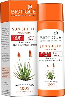 Biotique Aloe Vera 75+SPF UVA/UVB Sunscreen Ultra Soothing Body Lotion, For all skin type, 190ml