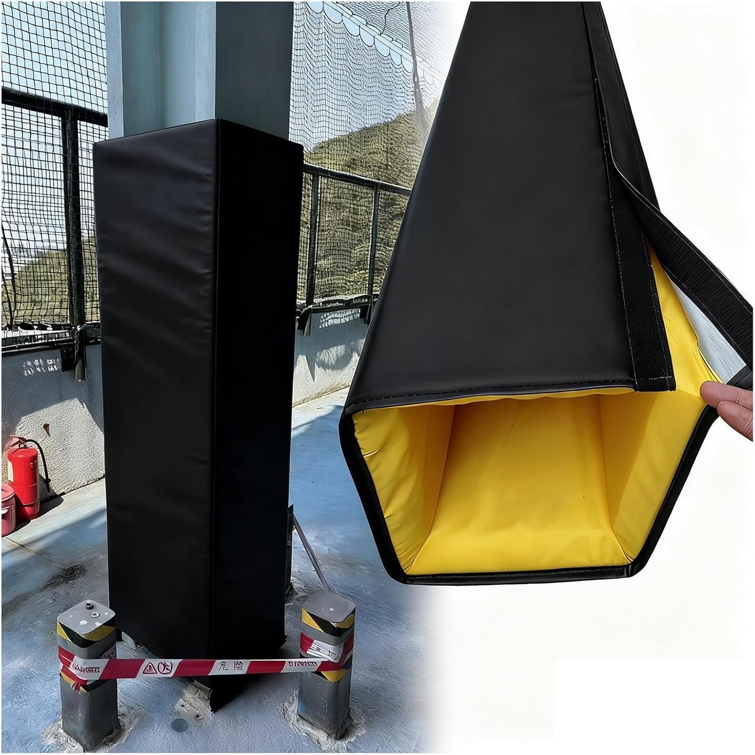Safety Pole Pads for Square Columns, Foam Post Padding Wraps for 4x4 6x6 8x8, 4 6 7 Ft Tall, Protect Basement Playground Garage