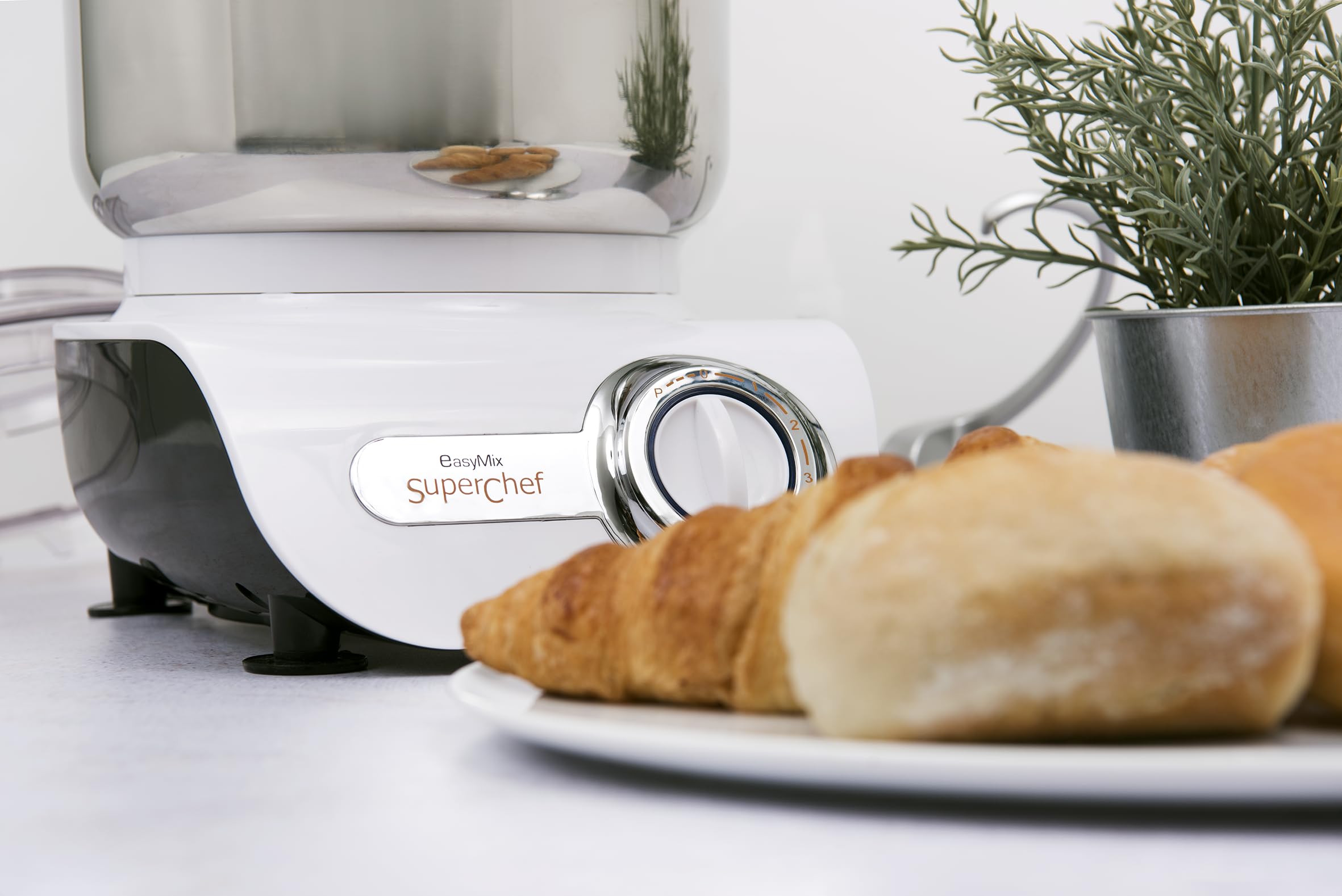 Batidora, Amasadora EasyMix SM900, 500W de potencia, Mezcla y amasa, bol de 3Litros de acero inoxidable con accesorio para batir y amasar