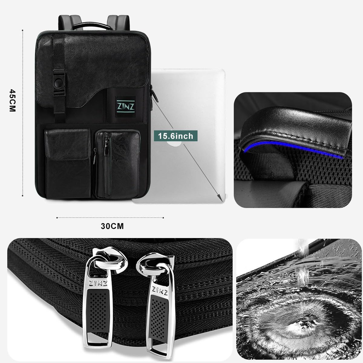 Amazon.com: ZINZ Slim & Expandable Laptop Backpack 15.6 Inch