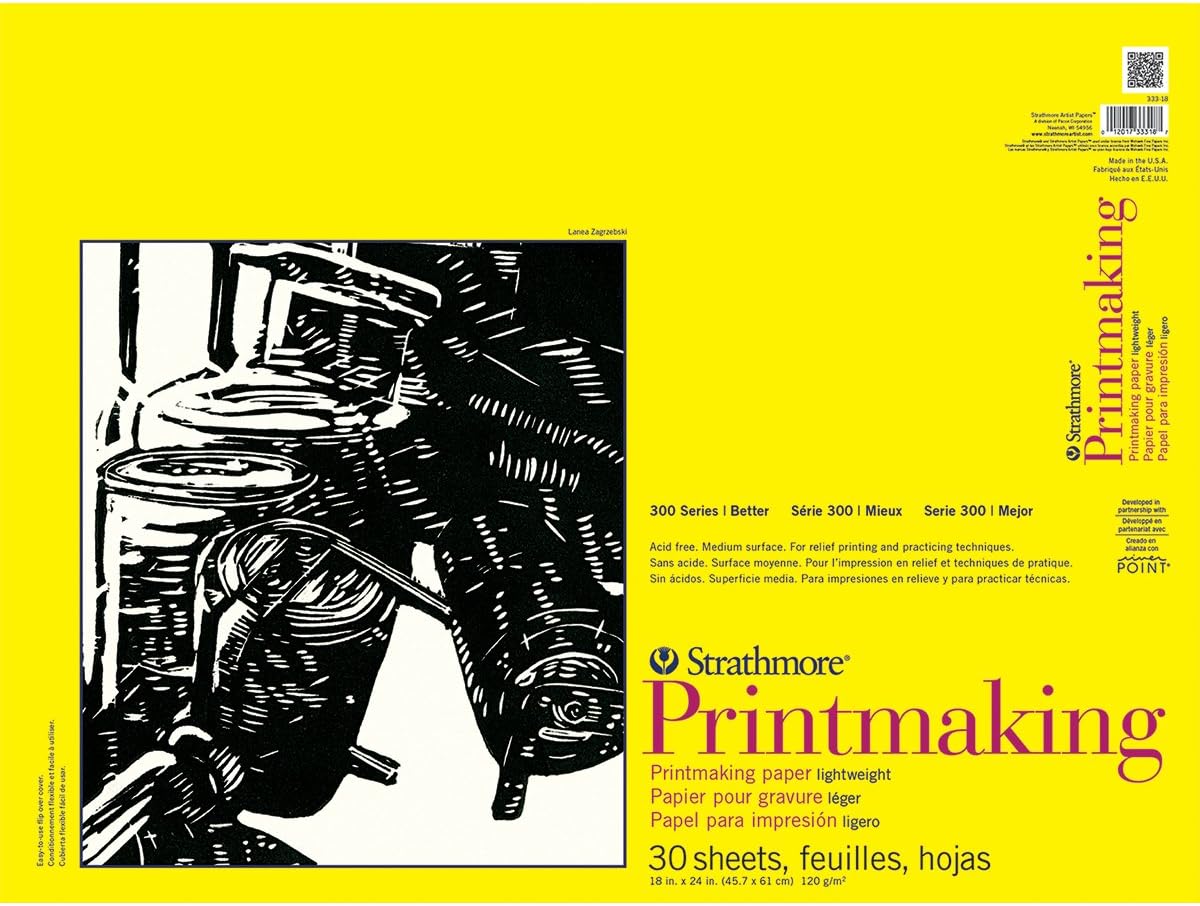 Strathmore 300 Series Lightweight Printmaking Pad, 18 by 24", 30 Sheets