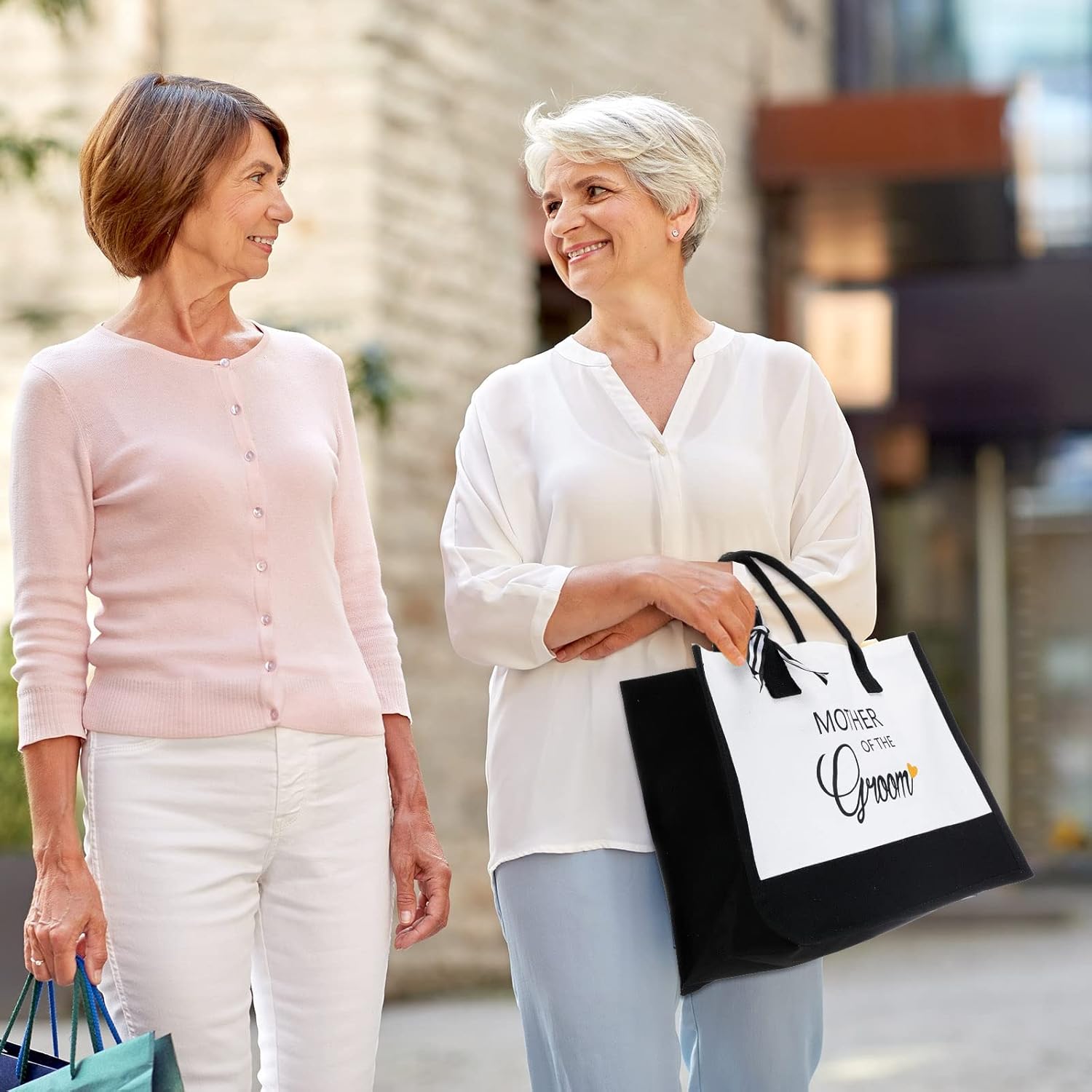 Aoriher 2 Pcs Mother of Bride and Groom Gift Set Canvas Tote Bag Bridal Shower Gifts for Mother of The Groom Bride for Wedding Bachelorette Engagement - Image 7