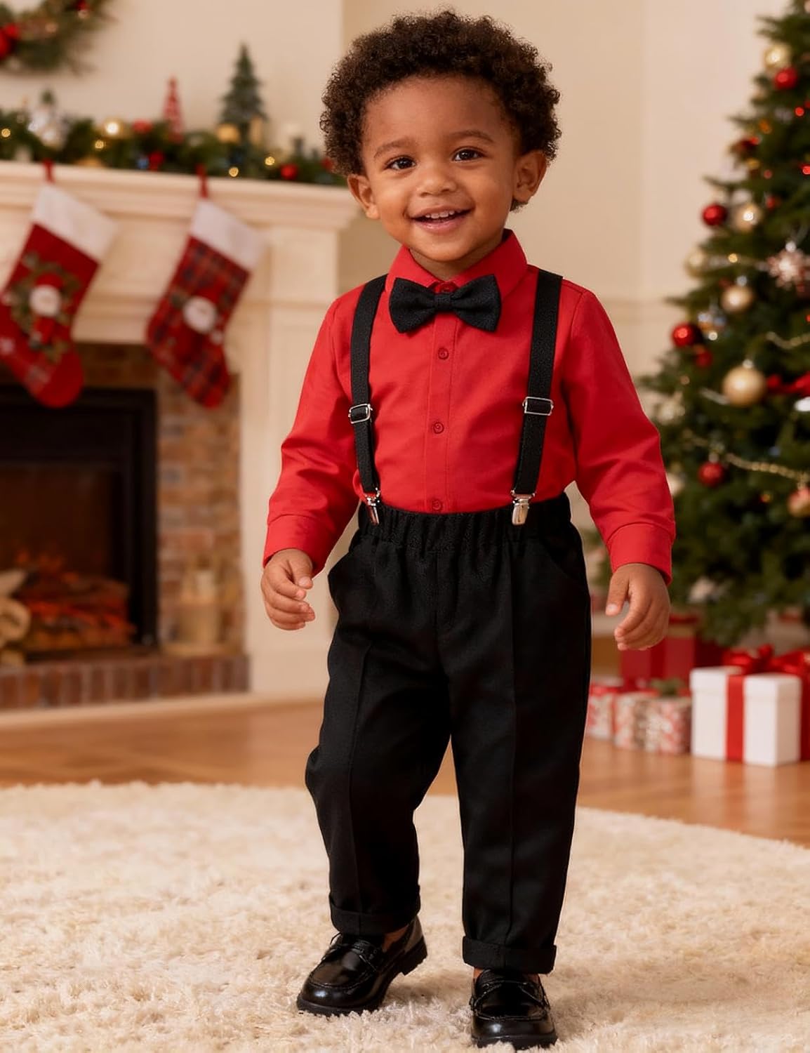 A&J DESIGN 5pcs Baby Boys Suit, 12 Months - 3T, Shirt & Pants & Vest & Hat & Bow Tie