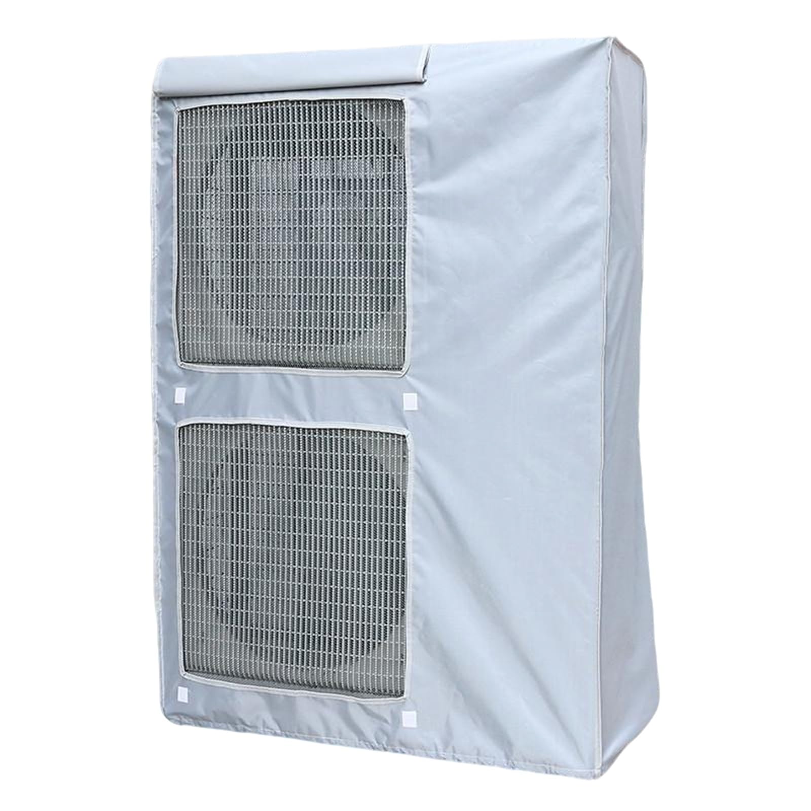 QYMYOZ Outdoor Air Conditioner Cover, Waterproof Polyester with Ventilation Mesh, No Assembly Required, Flap Design (Gray, 39x17x57in / 100x42x145cm)