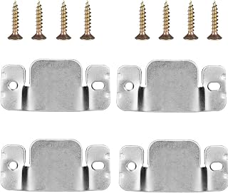 Mudder Universal Sectional Couch Bracket Sofa Interlocking Sofa Connector Bracket Couch Sectional Connectors with Screws Sectional Sofa Clips, 4 Pieces