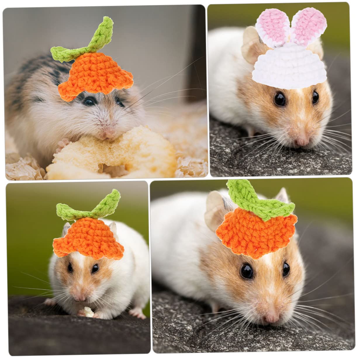 POPETPOP 8pièces Chapeaux Décoratifs pour Hamsters Carotte Et Lapin Accessoires Photo Adorables pour Petits Animaux Fournitures Pratiques Et Festives