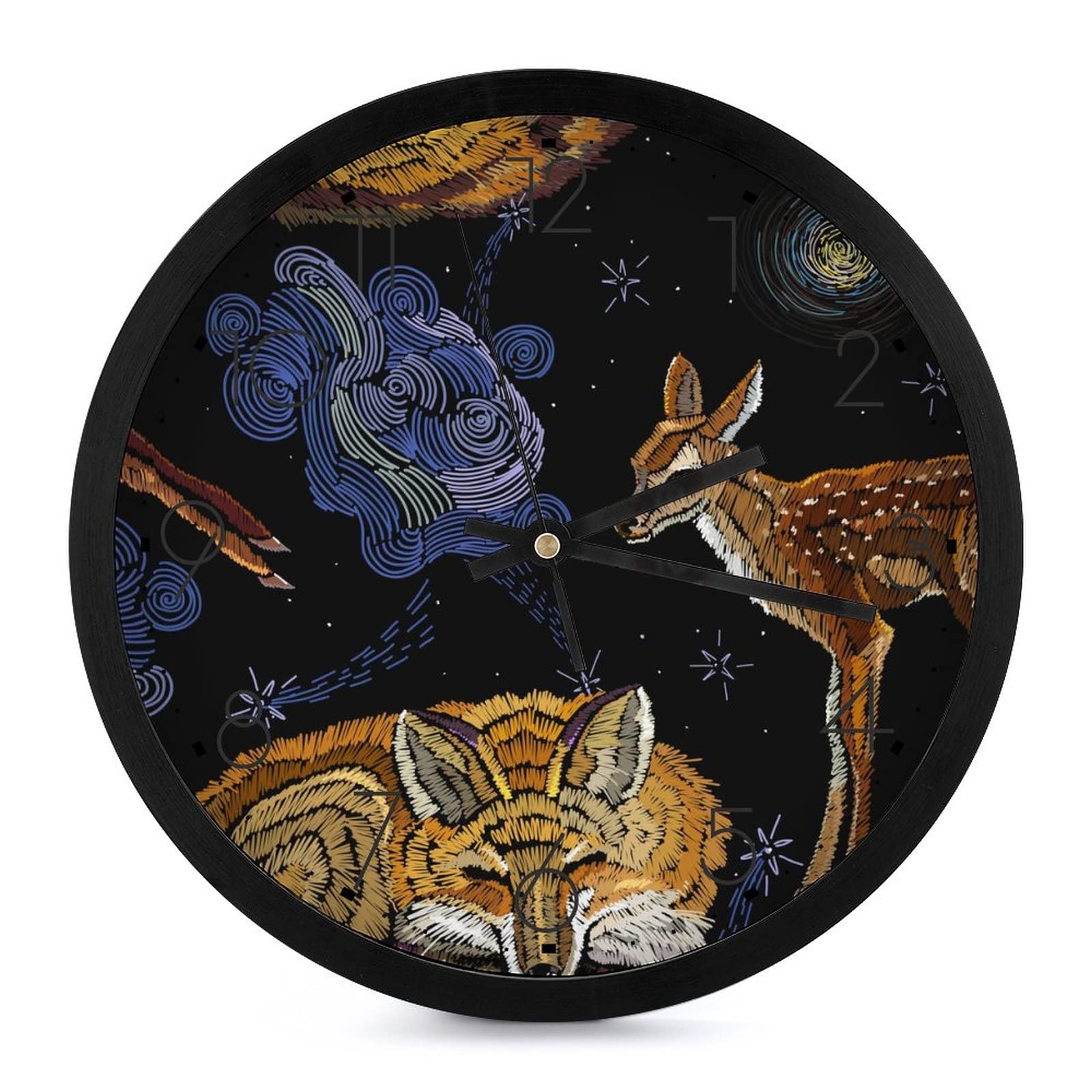 Horloge murale ronde chevreuil renard une touche de poésie sylvestre pour votre chambre