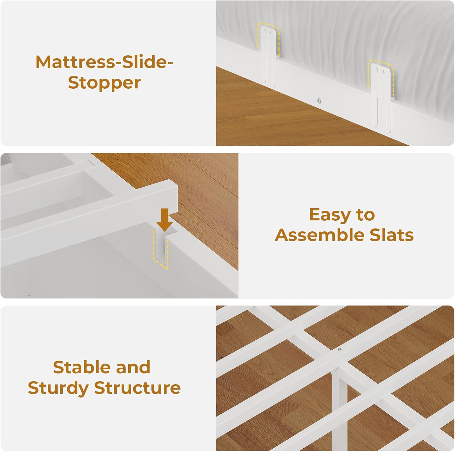 MSmask 14 Inch Corner Bed Frame with Storage Headboad & Bookcase & 6 Drawers, Full LED Daybed with Charging Station, Metal Platform Bed Full Size for Kids Teens, Space Saving, White & Oak Grey