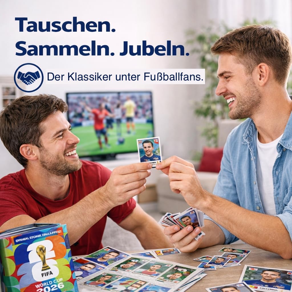 Set Starter XXL – Figurine Panini Coppa del Mondo 2026 con 1 Album & Figurine – 1 Calendario Partite Coppa del Mondo 2026 & 3 Braccialetti Germania (1 Confezione/Set 13 Pezzi) Bundle privata