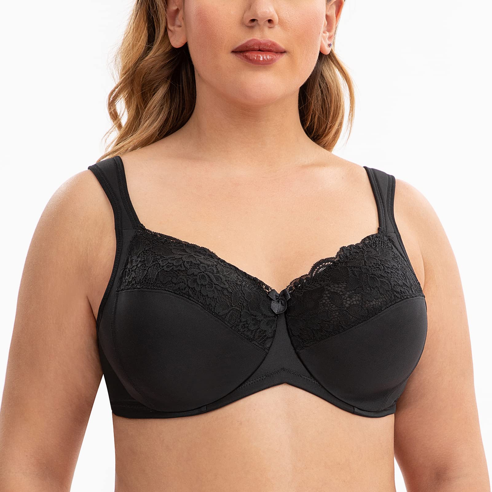 Soutien-Gorge Femme Grande Taille avec Armatures Minimiseur Sexy Dentelle