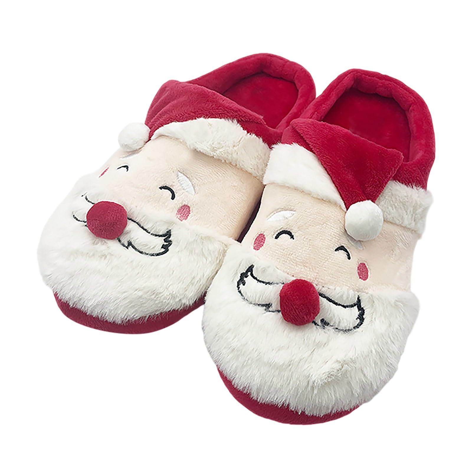 Pantuflas de invierno para parejas, de Papá Noel, para hombre y mujer, cálidas y cómodas para el hogar