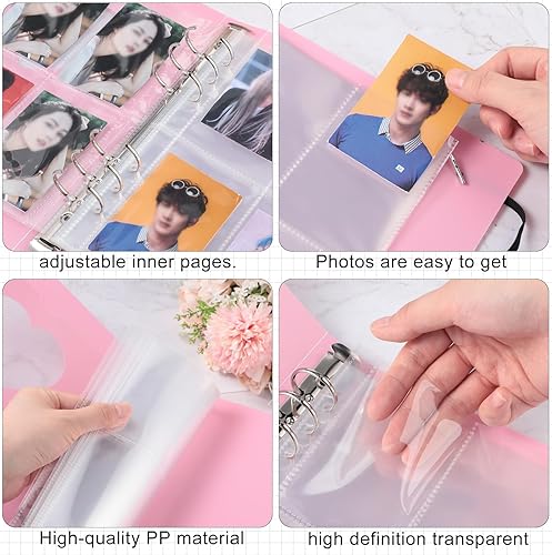 Miniatura 9 de Kpop - Carpeta para tarjetas fotográficas Kpop, fundas para libros con calcomanías coreanas Kpop, carpeta A5, álbum de tarjetas fotográficas de 6