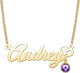 Custom Name Necklace 18K Gold Plated Personalized...