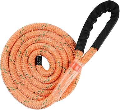 Pelican Rope Arborist Dead Eye Sling Lanyard 5/8 inch - Shock Absorbent, Composite Double Braid, High Tensile Strength, Tough Polyurethane Coating 14 Feet - Orange
