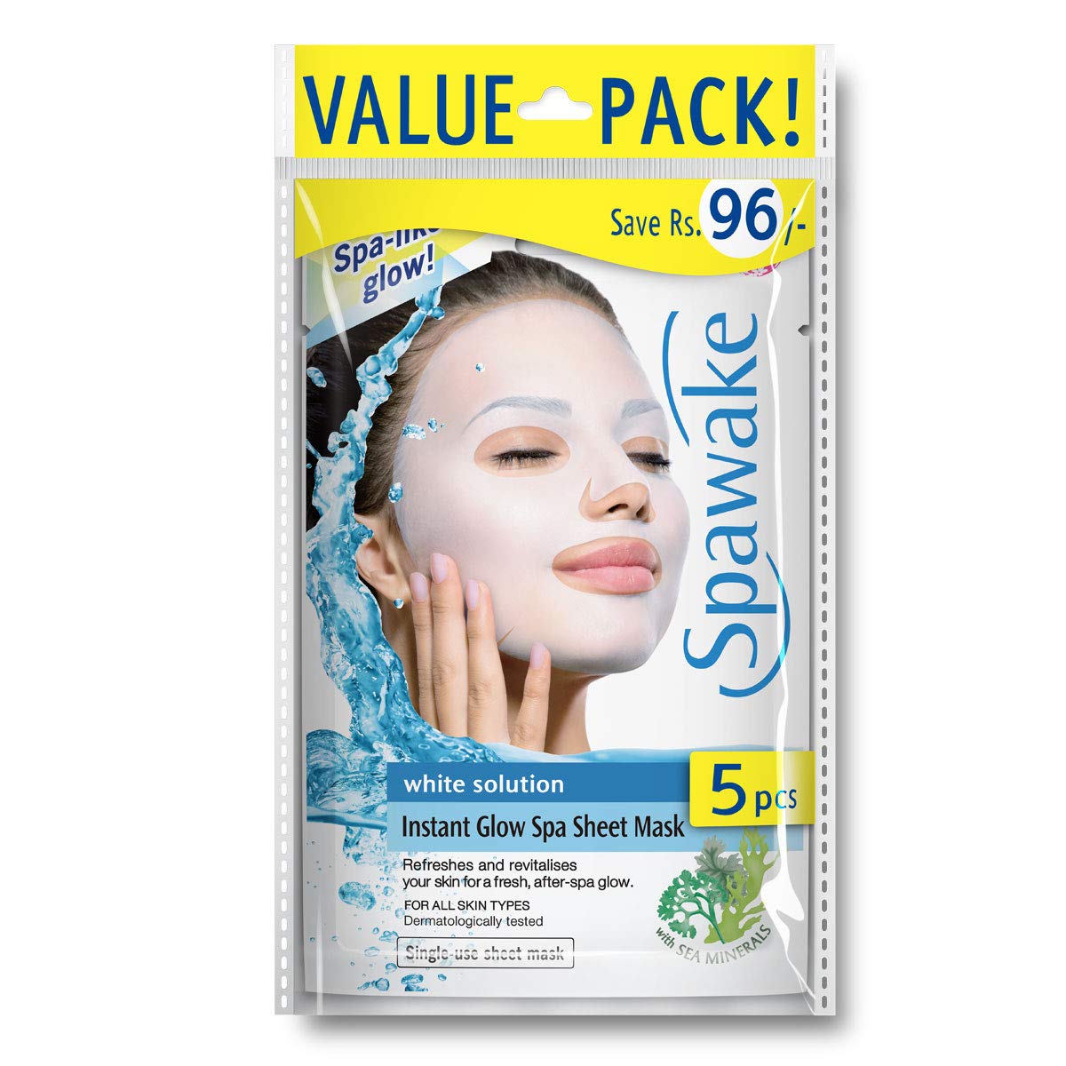 Buy Spawake Face Sheet Mask, Whitening Instant Glow Spa Sheet Mask for