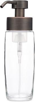 Rail19 Large Glass Foaming Soap Dispenser with Metal Pump, 10oz (Bronze)