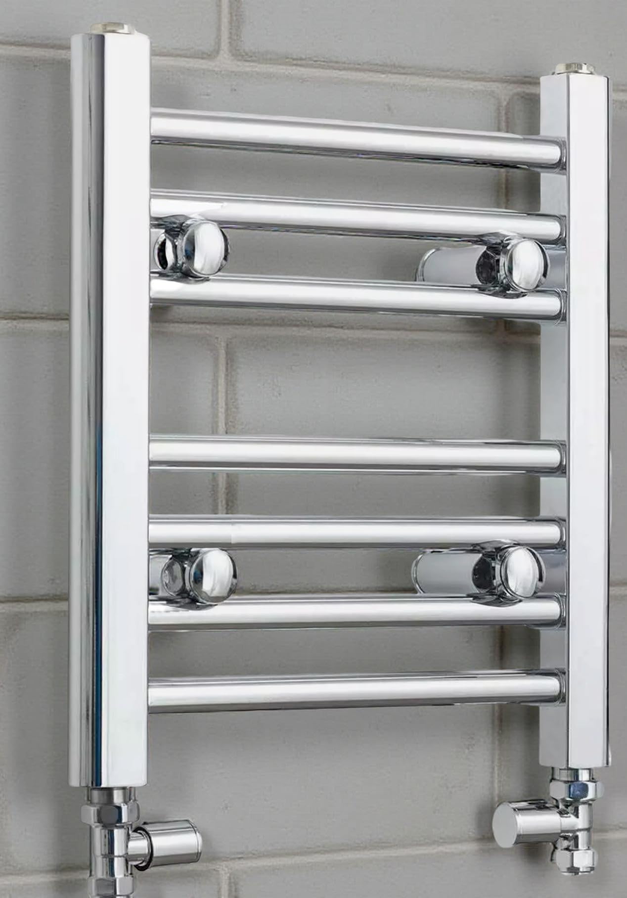 300mm Wide Chrome Heated Towel Rail Straight Flat Bathroom Warmer Radiator Rack Central Heating Turkish Zone (300mm Wide x 400mm Height)