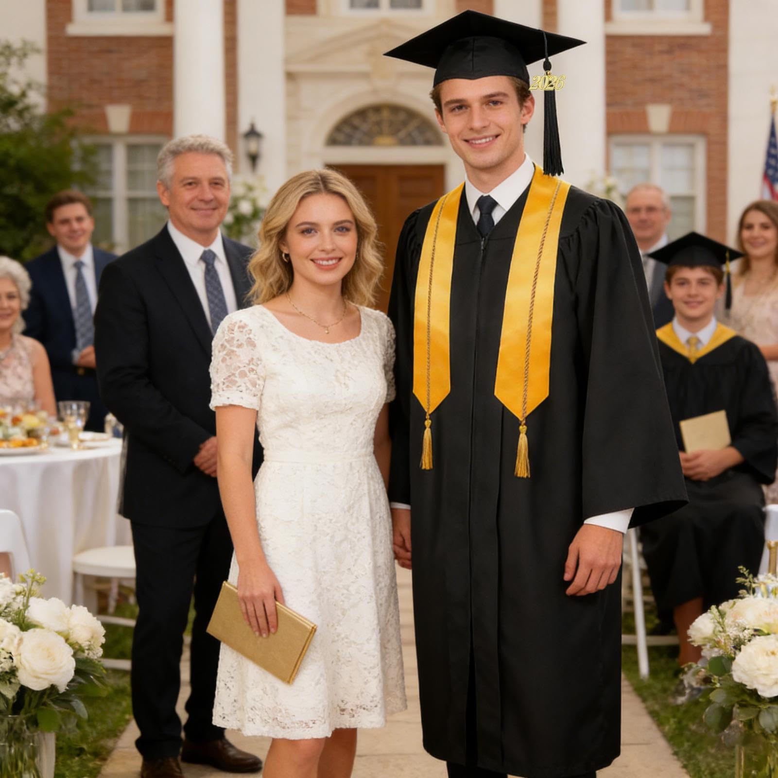 Suknia ukończenia szkoły i kapelusz, unisex 2026 matowy kostium, suknia doktorancka dla dorosłych, liceum magisterskie studia licencjackie mężczyźni kobiety impreza ceremonia akademicki strój