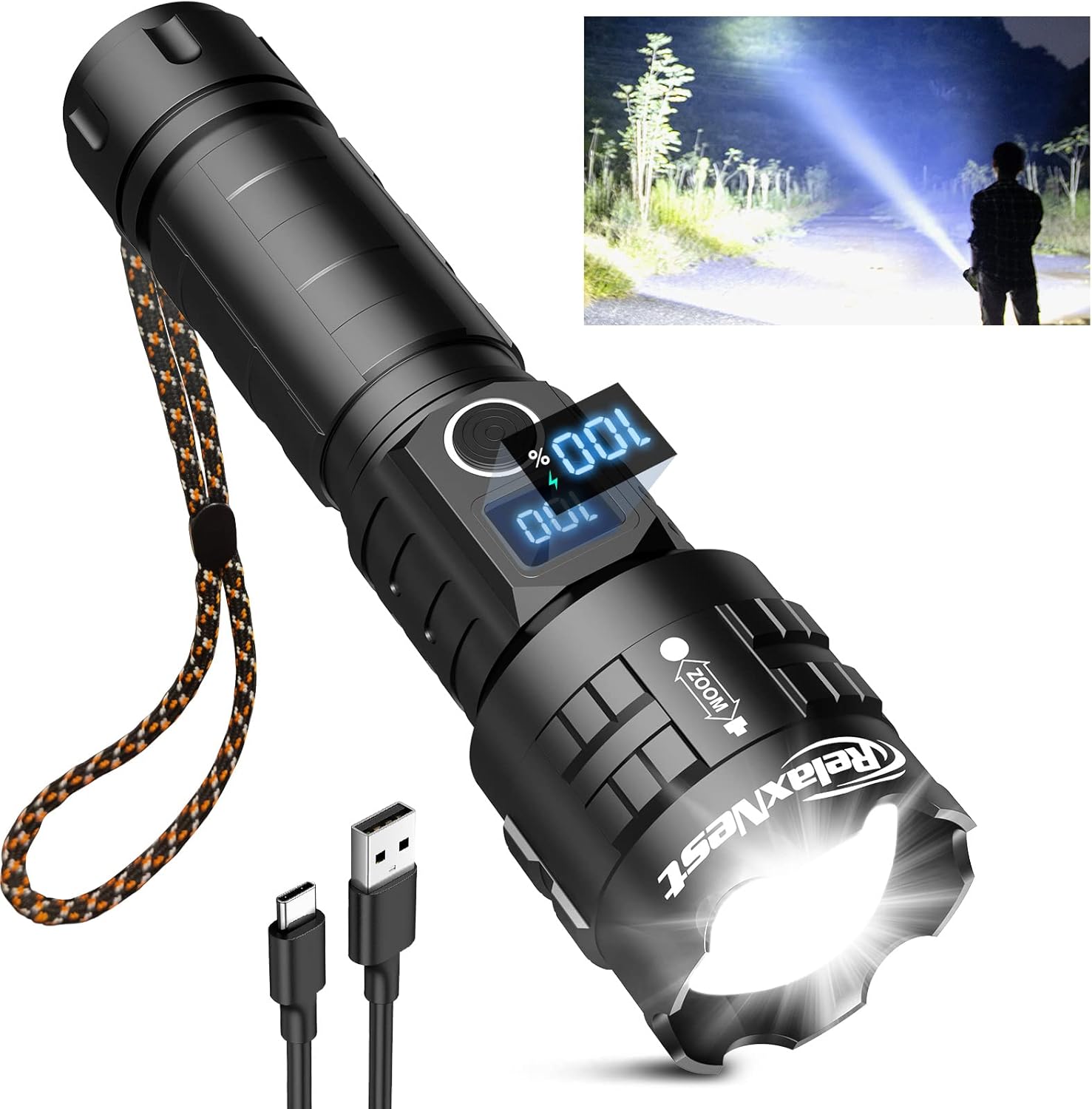 Goreit Flashlights LED High Lumens 120000 Rechargeable, XHP160.2 Super