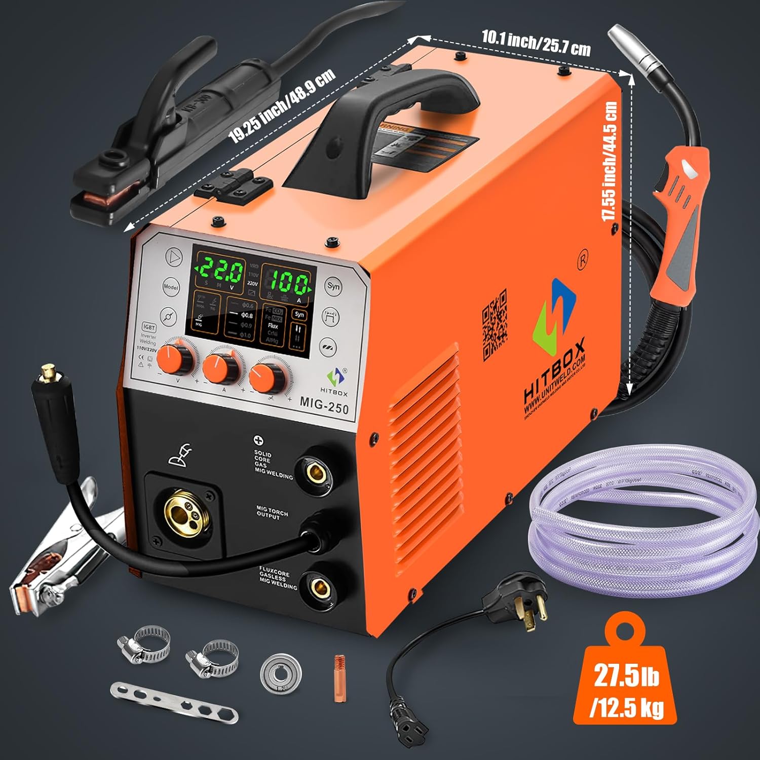HITBOX MIG250 Dimensions and Components