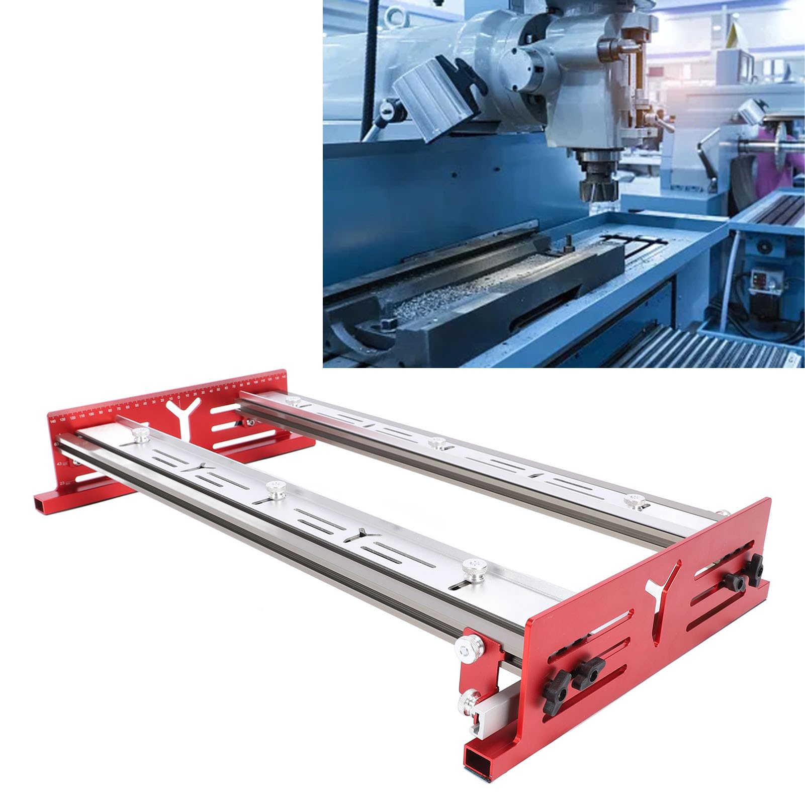 Bewinner Soporte de Ranura de Fresado de Enrutador Deslizador de Enrutador de Carpintería con Acabado Liso para Cortes Precisos, para Entusiastas de la Carpintería, Aleación de Aluminio