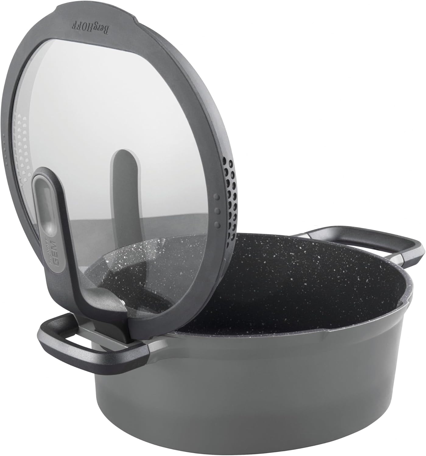 BergHOFF GEM Non-stick 2-Handle Sauté Pan 10.25" 4.1qt., Glass Lid, Ferno-Green, Non-Toxic Coating, Stay-cool Handle, Induction Cooktop Ready