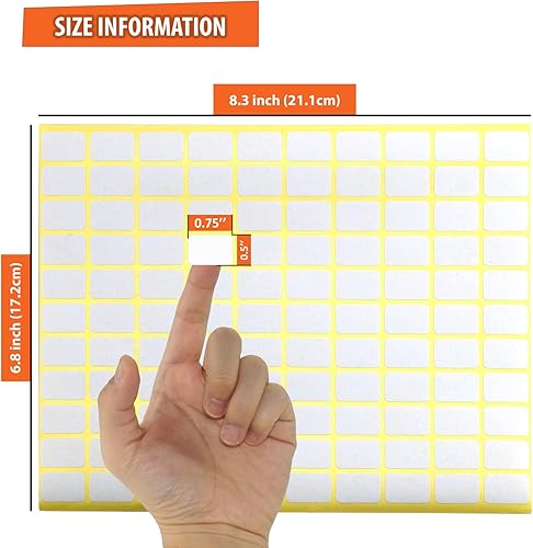 Miniatura 2 de Paquete de 4950, 45 hojas de etiquetas rectangulares blancas pequeñas calcomanías en blanco autoadhesivas para oficina, hogar, suministros de