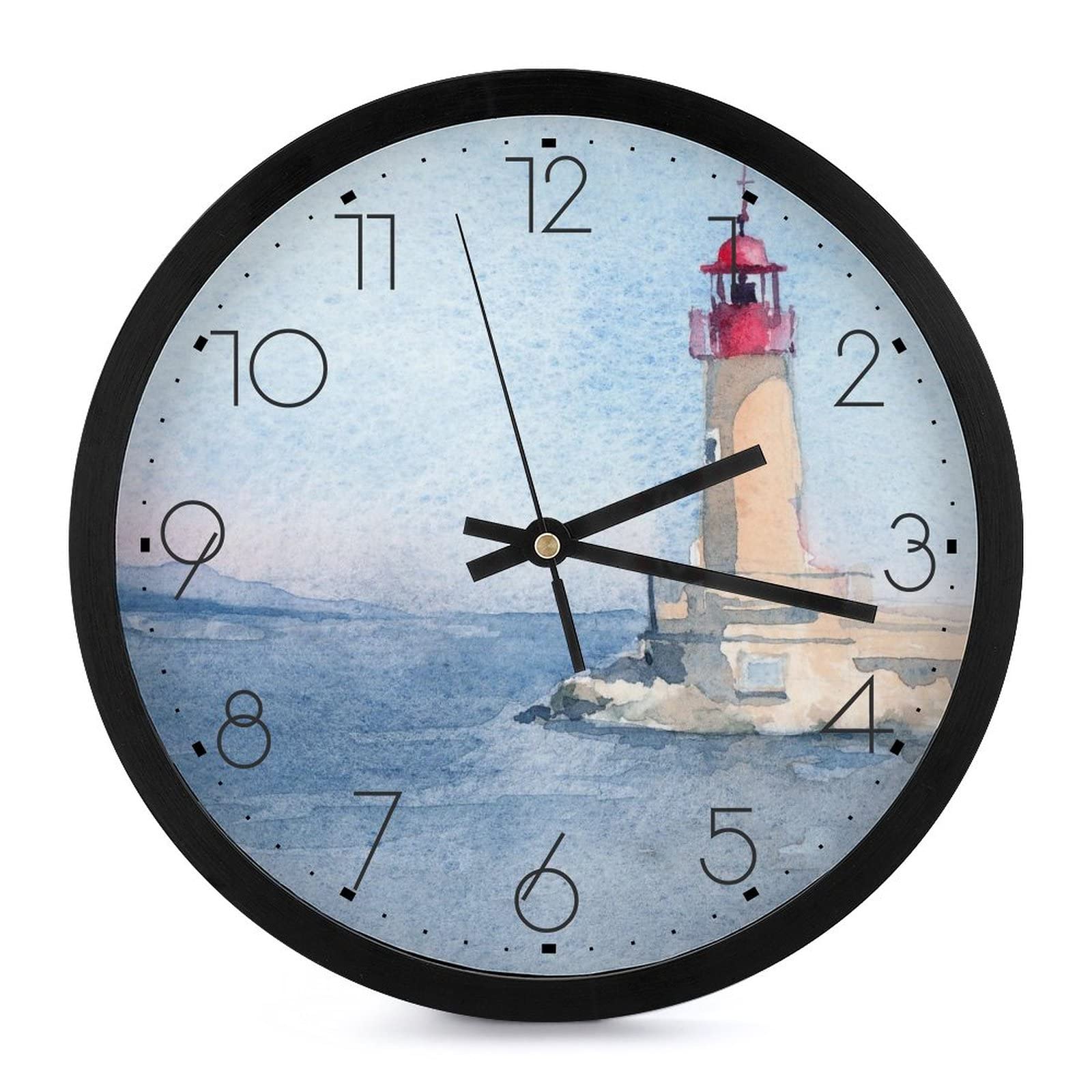 Pendule murale moderne phare aquarelle pour l'ambiance de votre salon