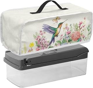 Floral Hummingbird Rectangle Kitchen Gadgets Cover for Onin Veggie Slice Vegetable Cutter Dust Cover with Top Handle Portbale Vegetable Slicer Protector