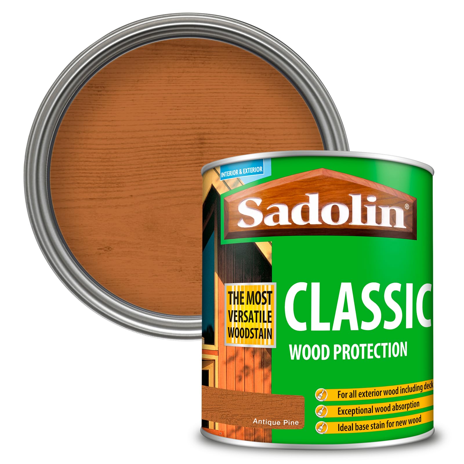 Sadolin Classic All Purpose Woodstain 750ml - Deep Penetrating Protection (Antique Pine)