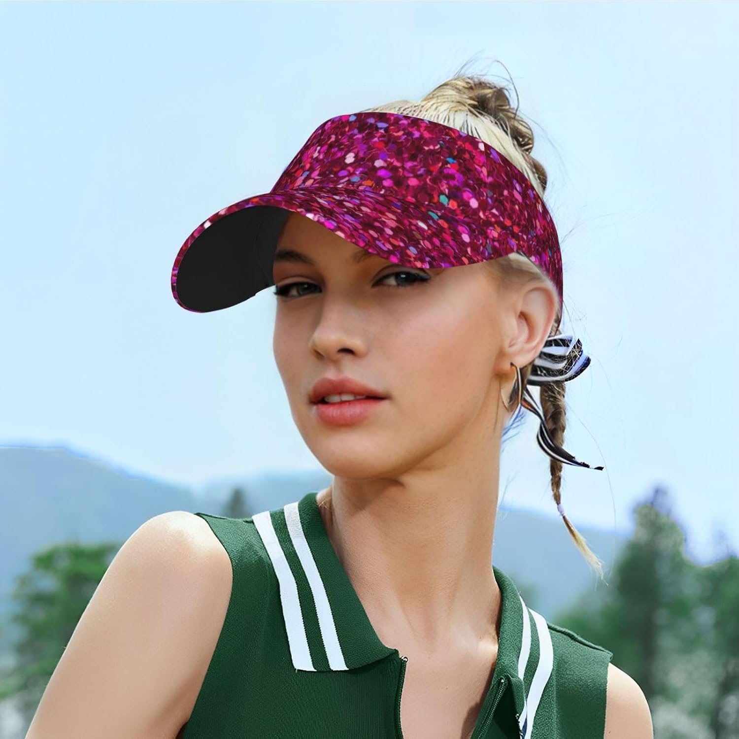 Abstract Pattern Adult Sunscreen Hat, Summer Sunshade with an Open Top Design,Golf Visors for Men,Fishing-Hats