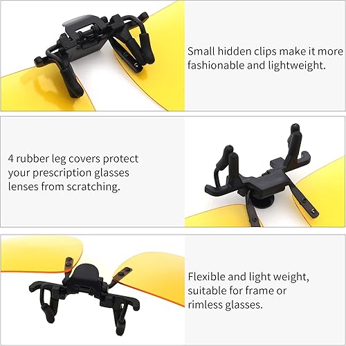 Miniatura 4 de JM Lentes de sol polarizados con clip sin marco para lentes graduados
