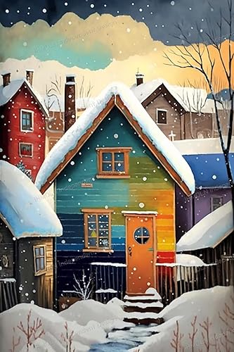 Miniatura 8 de Church in the Snow Diamond Painting Kits de pintura de diamantes para adultos  Decoupage de diamante completo para principiantes 5D Pintura hecha a