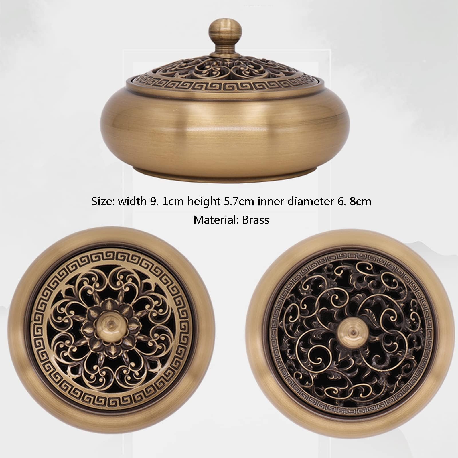 Kit de 12 Piezas para Hacer Incienso de latón, Torre de reflujo DIY, Juego de moldes para Incienso, moldes para Conos de Incienso, Incluye Cuchara, Prensa, Pala, Cepillo, Quemador