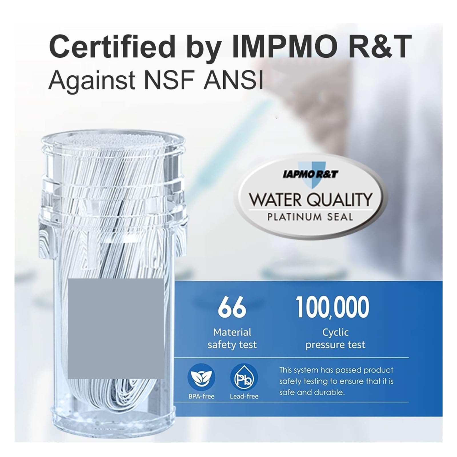 sistema de filtro de agua, purificador de filtro agua ultrafiltración PVDF 0,01 μm for reducción bacteriana, membrana lavable UF, potable