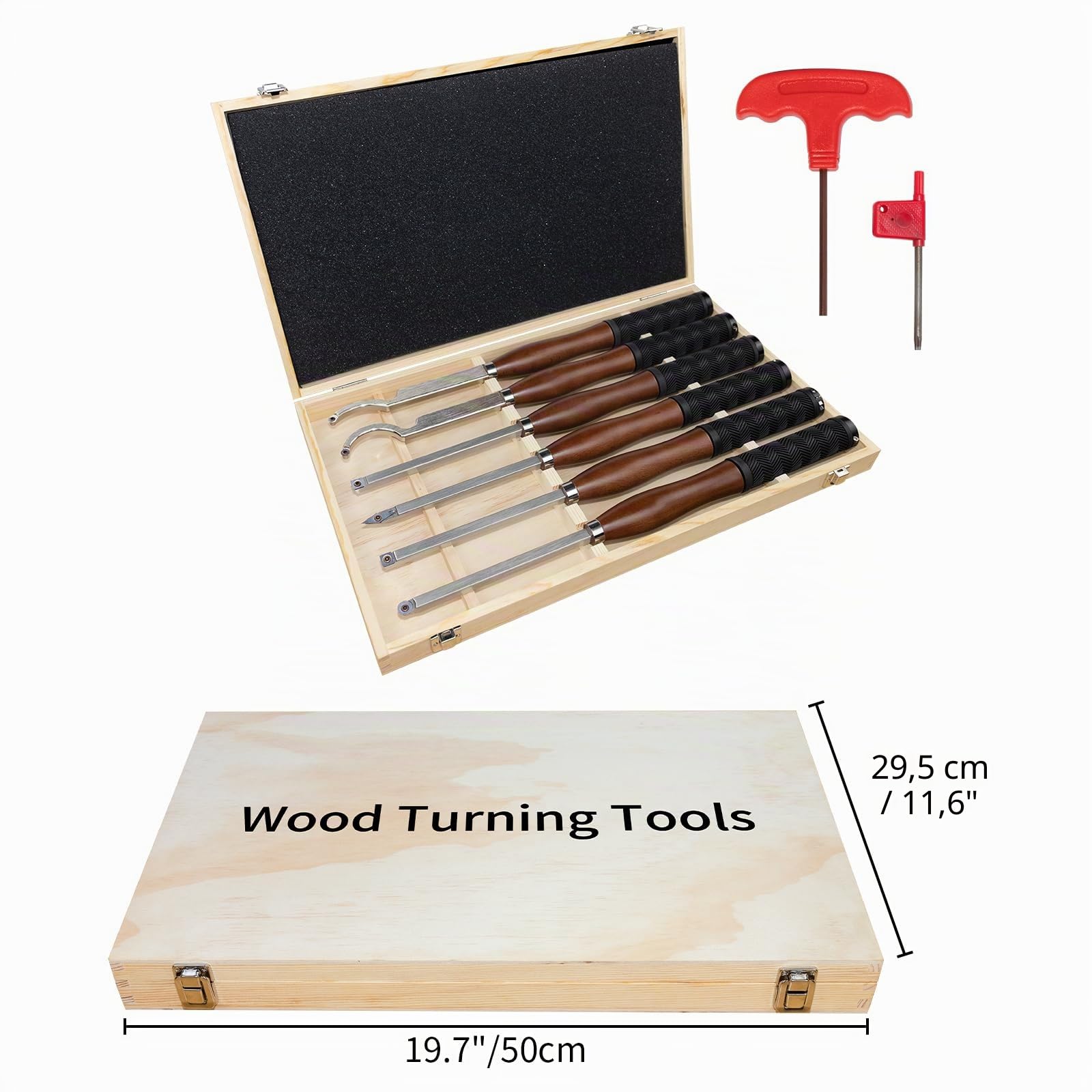 Set di Utensili per Tornitura per Legno 6 pezzi, Set di Scalpelli per Tornio Utensili per Sgrossatura Finitura, Strumenti per Tornitura Lavorazione del Legno Fai da te