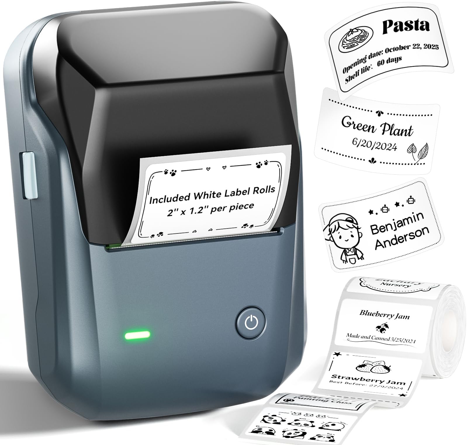 NIIMBOT B1 Label Maker with Auto Identification,2 Inch Bluetooth Portable Label Printer Easy to Use for Office, Home, Business (with 50mm*30mm Label *1)