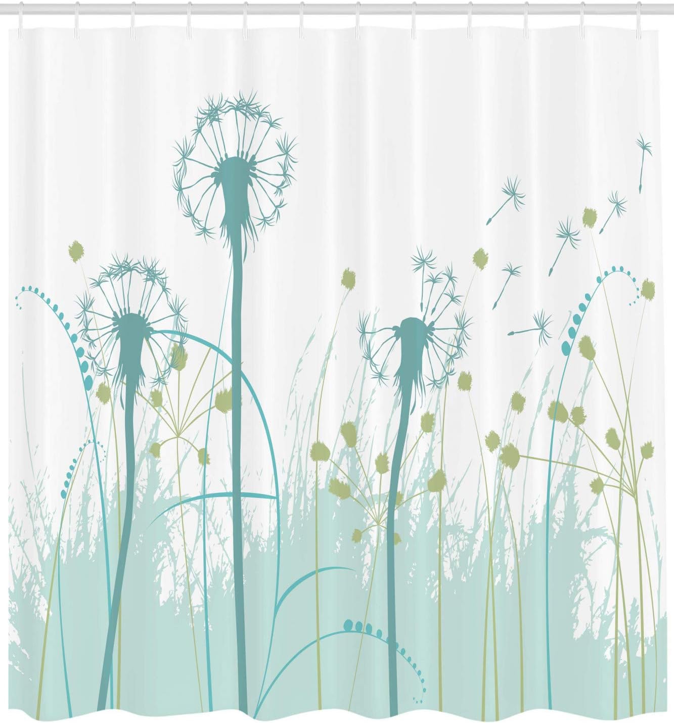 Ambesonne Flowers Shower Curtain, Damasked Pattern Design with Flowers Vintage Retro Illustration Print, Fabric Bathroom Decor Set with Hooks, 105" Extra Wide, Pale Pink and White