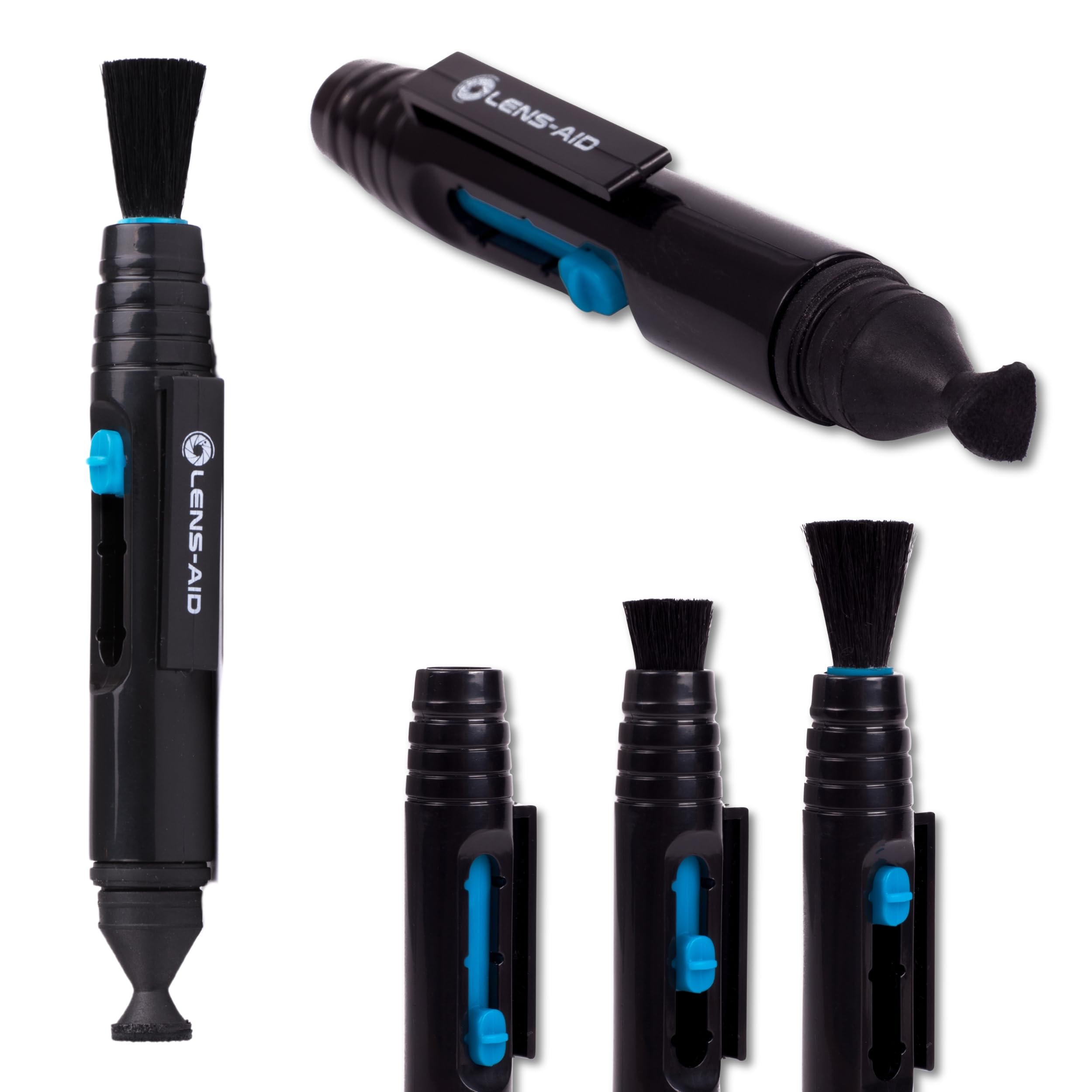 Lens-Aid Double Stylo Nettoyage Objectif Photo Avec Pinceau Et 2 Tampons Velours - Kit Complet
