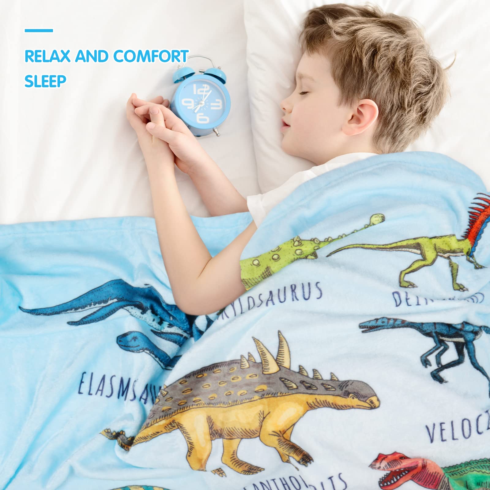 Amazon｜Lopevctor 恐竜柄ブランケット、ソフトキッドベビースロー