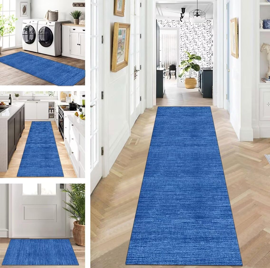 Tapis Lavable Antidérapant Bleu Rectangulaire L.160 X L.230 Cm LOFT Uni - ATTICGO | Leroy Merlin