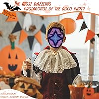 Vista 25 de Máscara LED con detección de gestos, máscara de luz para niños, hombres y mujeres, máscara LED de Halloween para disfraz y fiesta de cosplay